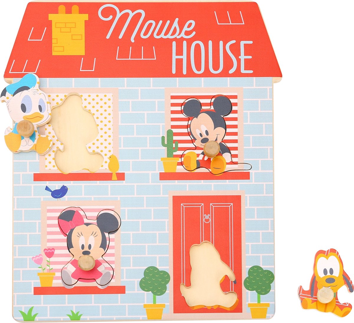 Disney Vormenpuzzel Mouse House Junior Hout 4 Stukjes