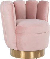 Fauteuil roze rond velvet velours gouden rand (r-000SP37994)