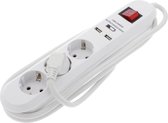 Q-Link Tafelcontactdoos 3v Randaarde En 2usb En 1,5msn(3x1,5mm)