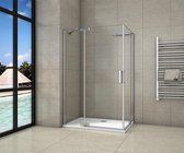 120x100cm Douchecabine hoekinstap draaideur  8 mm NANO GLAS 200 cm hoog（niet omkeerbaar）