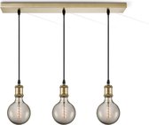 Home Sweet Home hanglamp geborsteld staal vintage Spiraal - hanglamp inclusief 3 LED filament lamp G125 dubbele spiraal - dimbaar - pendel lengte 100 cm - inclusief E27 LED lamp - rook