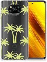 Silicone Case Xiaomi Poco X3 | Poco X3 Pro Telefoonhoesje met Naam Palmtrees