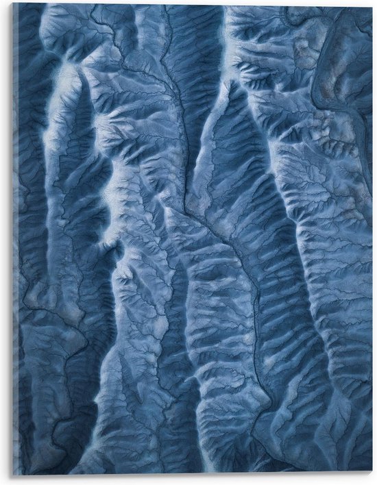 Acrylglas - Blauwe Kunst - 30x40cm Foto op Acrylglas (Wanddecoratie op Acrylglas)