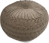 Poef   Taupe Fluweel 50x50x30cm