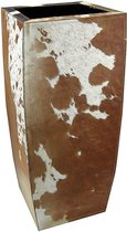 Planter Koeienhuid  Bruin Leer 27x27x60cm