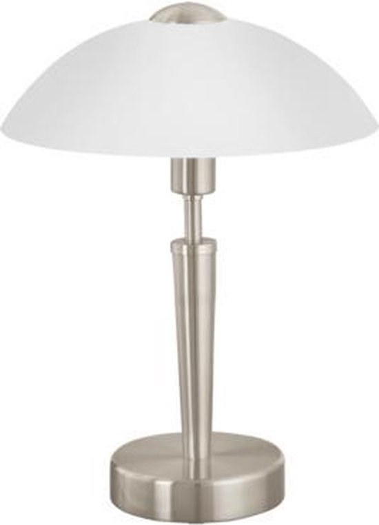 Lampe de table Eglo Solo 1 - 1 lumière - Ø260mm. - Nickel mat - Blanc