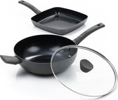 ISENVI Avon Combideal - Grillpan en wokpan met deksel - Ergo