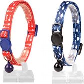 Duvo+ Kattenhalsband visgraat 3 nylon kleur rood 20-30cm / 10mm, LET OP PER STUK, ALLEEN DE KLEUR ROOD WORD GELEVERD !!