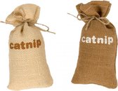 Duvo+ Jute zak met catnip 15cm kleur licht bruin, LET OP PER STUK, ALLEEN DE KLEUR LICHT BRUIN WORD GELEVERD !!