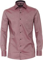 CASA MODA modern fit overhemd - rood - blauw en wit structuur (contrast) - Strijkvriendelijk - Boordmaat: 45