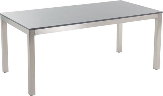 Beliani GROSSETO - Tuintafel - Grijs - RVS