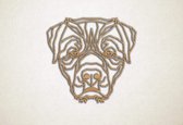 Line Art - Hond - Rottweiler 1 - S - 45x48cm - Eiken - geometrische wanddecoratie