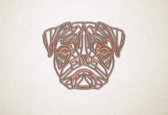 Line Art - Hond - Pug - M - 60x74cm - Multiplex - geometrische wanddecoratie