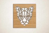 Line Art - Puma 2 vierkant - XS - 26x25cm - Eiken - geometrische wanddecoratie