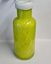 Design vaas Fles Bottle - Fidrio MISTY GREEN - glas, mondgeblazen bloemenvaas - hoogte 21 cm