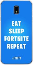 Samsung Galaxy J7 (2018) Hoesje Transparant TPU Case - Fortnite - Eat Sleep Fortnite Repeat #ffffff