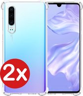 Huawei P30 Hoesje Siliconen Shock Proof Case - Huawei P30 Hoesje Transparant - Huawei P30 Hoes Cover Transparant - Huawei P30 Case Shockproof - 2 PACK