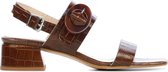 Stefano Lauran Vrouwen Leren Croco Sandalen / Damesschoenen S1039 - Bruin - Maat 41