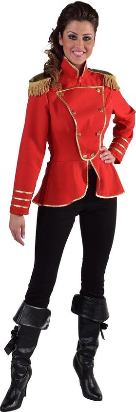 Veste d'uniforme rouge avec épaulettes dorées - Costume Ringmaster dames Taille  46-48 | bol.com