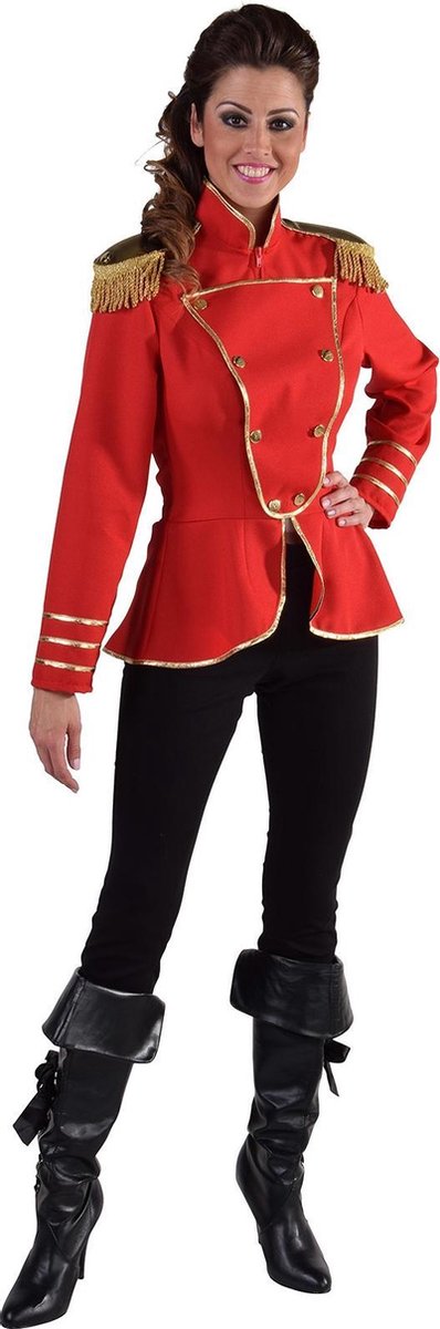 Veste d'uniforme rouge avec épaulettes dorées - Costume Ringmaster dames  Taille 46-48 | bol.com
