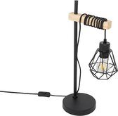 QAZQA chon - Landelijke Tafellamp - 1 lichts - H 51 cm - Zwart -  Woonkamer | Slaapkamer | Keuken