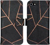 iMoshion Design Softcase Book Case iPhone SE (2022 / 2020) / 8 / 7 hoesje - Black Graphic