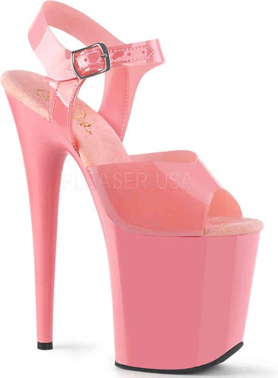 Pleaser - FLAMINGO-808N Sandaal met enkelband, Paaldans schoenen - Paaldans schoenen - 42 Shoes - Roze