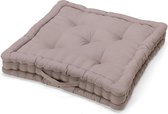 Matraskussen Katoen Taupe | 57 x 57 x 10 cm - Zitkussen, 100% katoen - Stoelkussen voor buiten - Stevig zitvlak