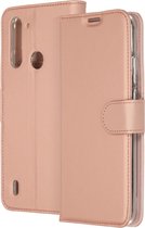 Accezz Wallet Softcase Booktype Motorola Moto G8 Power Lite hoesje - Rosé Goud