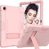 Hoes Geschikt voor Samsung Galaxy Tab A7 Hoes Shockproof case - 10.4 inch - (2020/2022) - Kickstand Hybride Armor - Rose Goud