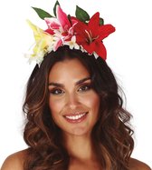 Fiestas Verkleed haarband met bloemen - multi - meisjes/dames - Hawaii/flower Power
