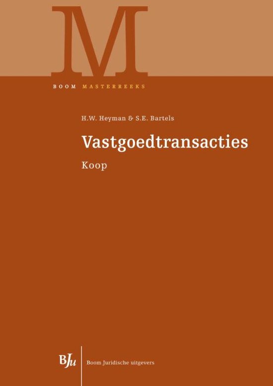 Boom Masterreeks  -  Vastgoedtransacties Koop - cover