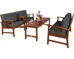 Casaria Tuinset - FSC®-gecertificeerd – Tafel/Stoelen/Bank & Kussens