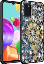 iMoshion Hoesje Geschikt voor Samsung Galaxy A41 Hoesje Siliconen - iMoshion Design hoesje - Goud / Zwart / Gold Bling