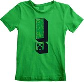 Minecraft Kinder Tshirt -Kids tm 6 jaar- Creeper Exclamation Groen