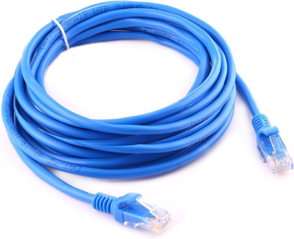 10m CAT5E Ethernet netwerk LAN kabel (10000 Mbit/s) - Blauw - internet kabel