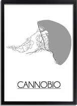 Cannobio Italie Plattegrond poster A4 + Fotolijst Zwart (21x29,7cm) - DesignClaud