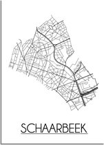 Schaarbeek Plattegrond poster A2 poster (42x59,4cm) - DesignClaud