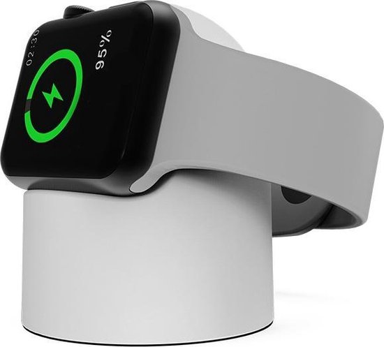 By Qubix Apple Watch oplader standaard - Wit - Klik en laadt de watch op! bol.com