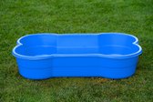 DogsLand Bassin pour chiens en forme d'os - 120 cm, bleu, pour grands et petits chiens, résistant aux morsures et aux rayures, résistant aux UV, 100% fabriqué en Allemagne