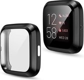 By Qubix - Fitbit Versa 2 Soft TPU case (volledig beschermd) - Zwart
