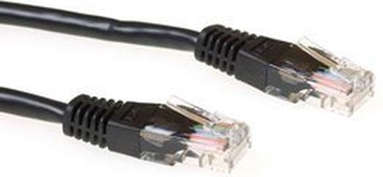 ACT CAT6 U/UTP netwerkkabel 1 meter - Zwart