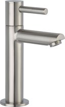 Saqu Shine Fonteinkraan - 10 cm Hoge Uitloop - Solid Steel - Toiletkraan - Koudwaterkraan - WC kraan