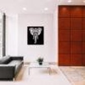muurdecoratie metaal - Olifant - Met warm wit led-verlichting