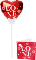 Folieballon - Mini - Love - 15cm - Met cadeaukaart - Niet voor Helium