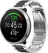Stalen Smartwatch bandje - Geschikt voor  Polar Ignite stalen band - zilver/zwart - Horlogeband / Polsband / Armband