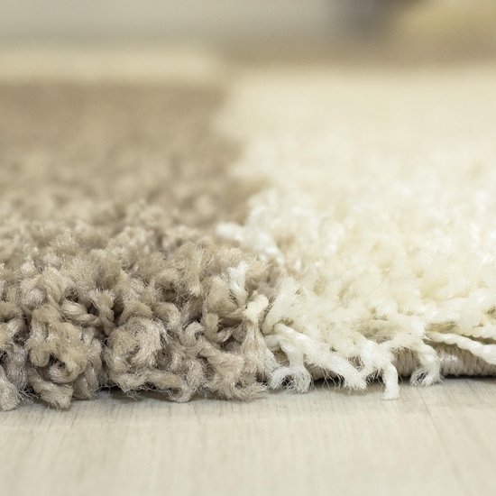 Pile Extra haute et tapis moderne Gala - beige - 160x230 cm