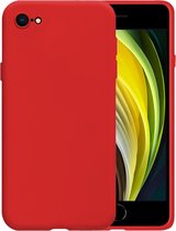 Hoesje Geschikt voor iPhone 8 Hoesje Siliconen Case Hoes - Hoes Geschikt voor iPhone 8 Hoes Cover Case - Rood