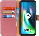 Motorola Moto G9 Play / Moto E7 Plus Hoesje Portemonnee Vintage Roze
