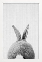 JUNIQE - Poster met houten lijst Konijnenstaart - monochrome foto